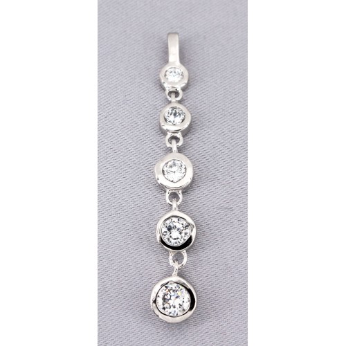Necklace - Pendant - 925 Sterling Silver w/ CZ - Journey Collection - PT-PPT8593CL Necklace - Pendant - 925 Sterling Silver w/ CZ - Journey Collection - PT-PPT8593CL